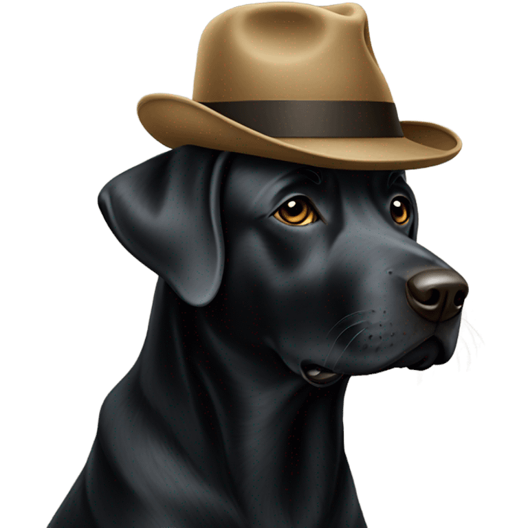 Black Labrador wearing hat  emoji