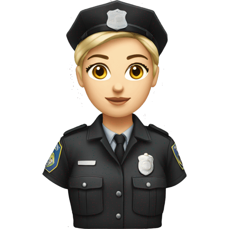 Female Caucasian cop full bdu emoji