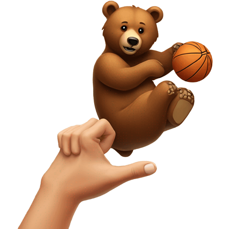 Brown Bear spinning basketball on his index finger  emoji