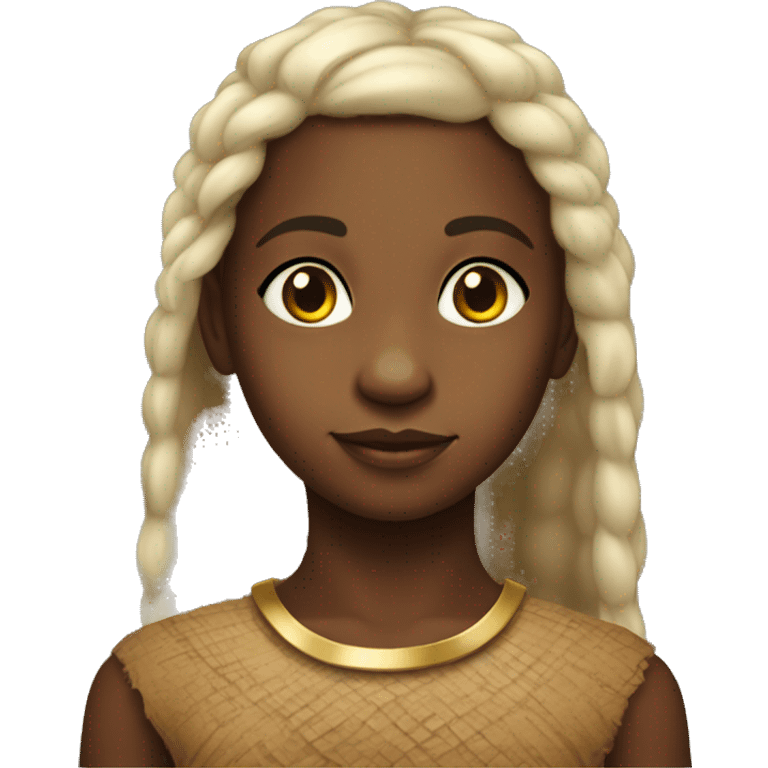 crea emoji de una niña pequeña africana prehistorica emoji