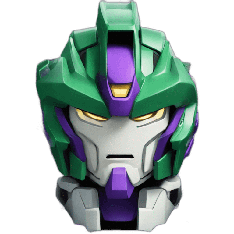 purple and green gundam barbatos face emoji