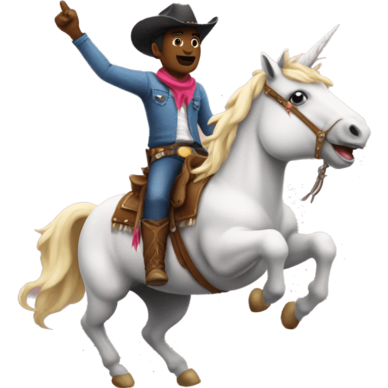 A cowboy riding a unicorn  emoji