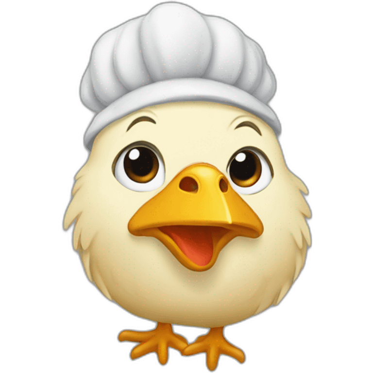 Poule avec un bonnet emoji