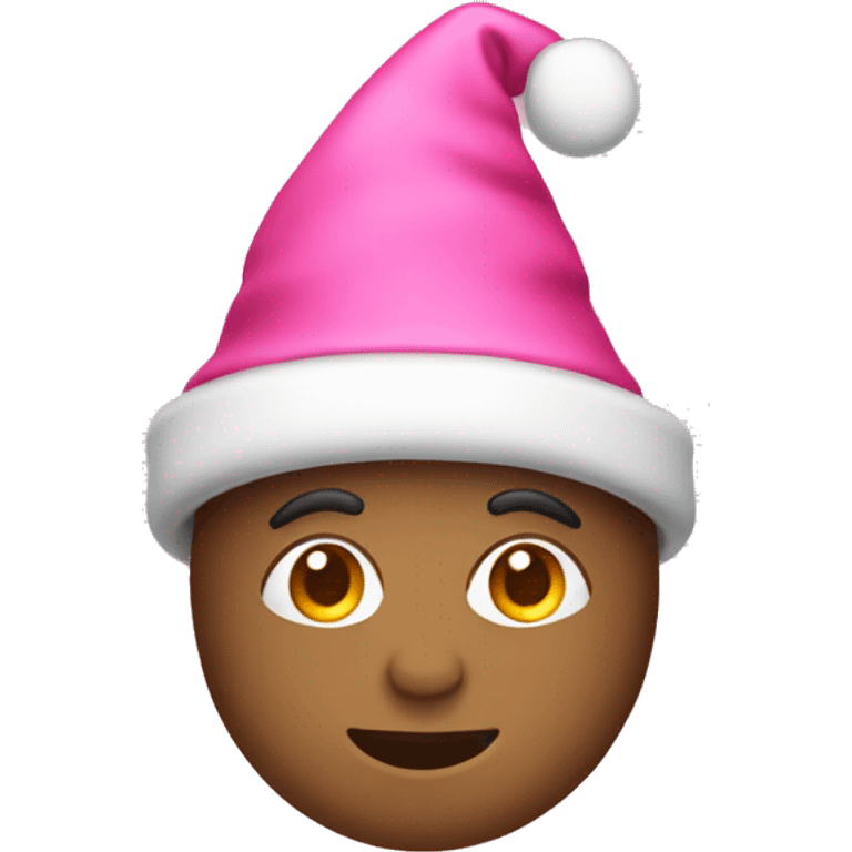 Christmas pink hat emoji