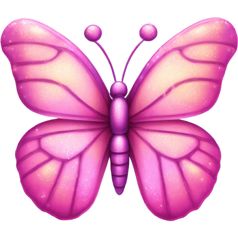 Pink iridescent butterfly with sparkles emoji