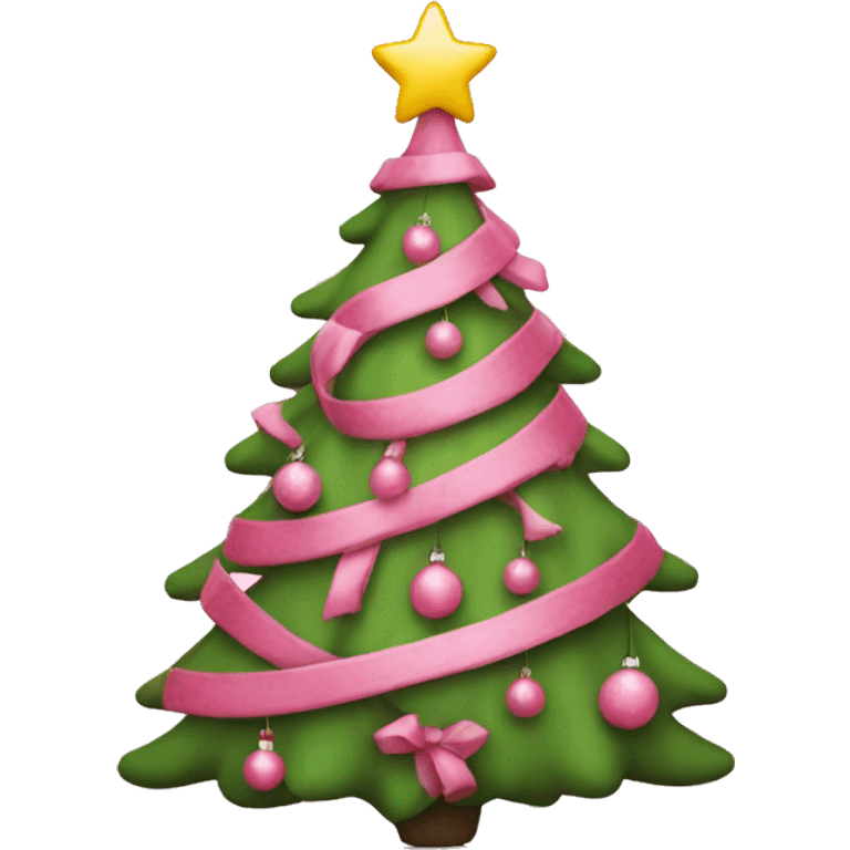 Pink Christmas tree emoji