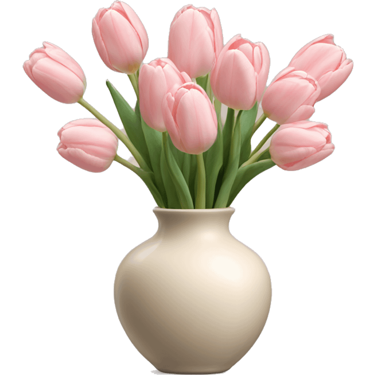 Pale blush pink tulips in vase emoji