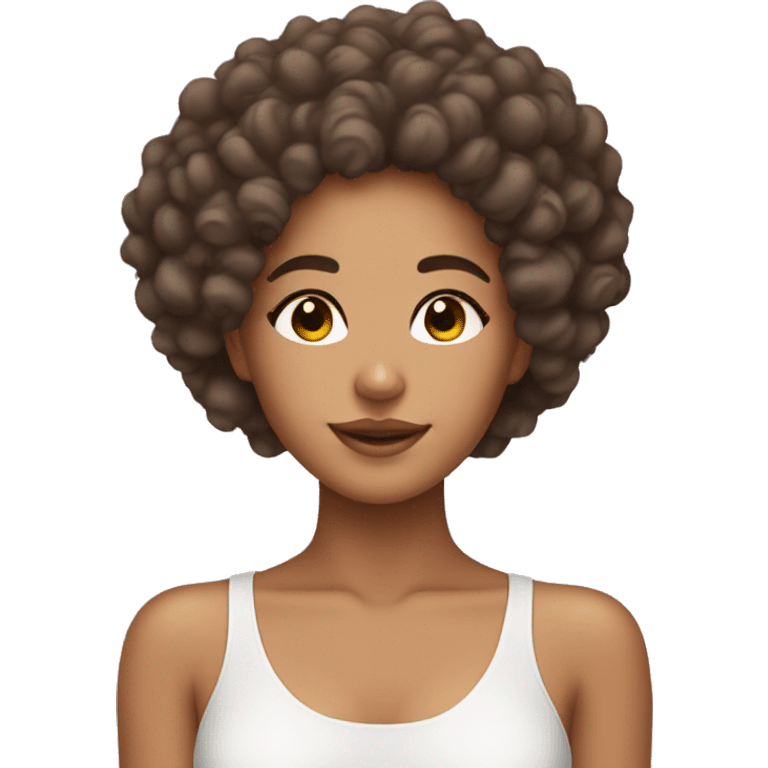 A lightskin girl with curly hair doing her skincare  emoji