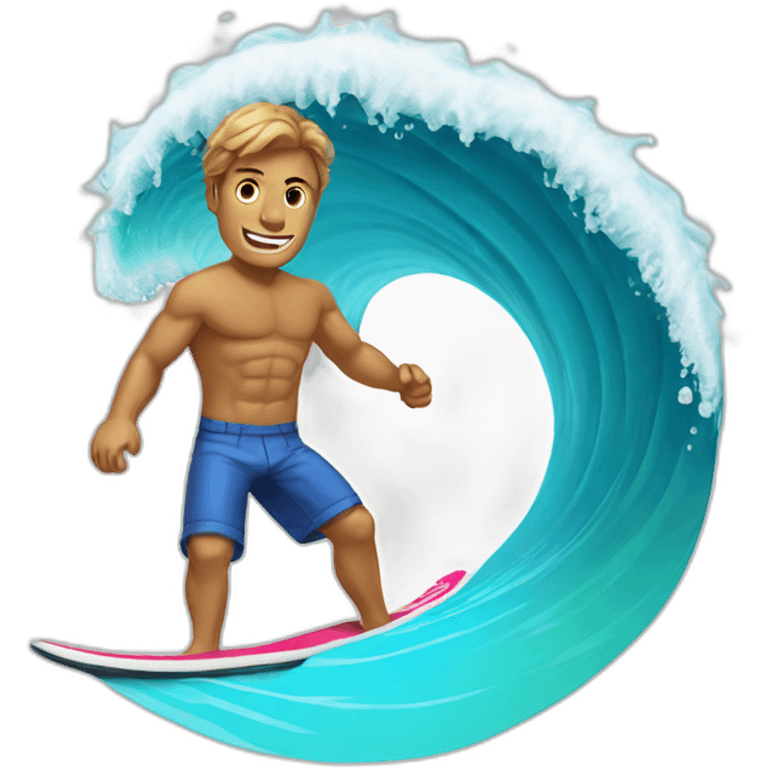 cool wave surfer emoji