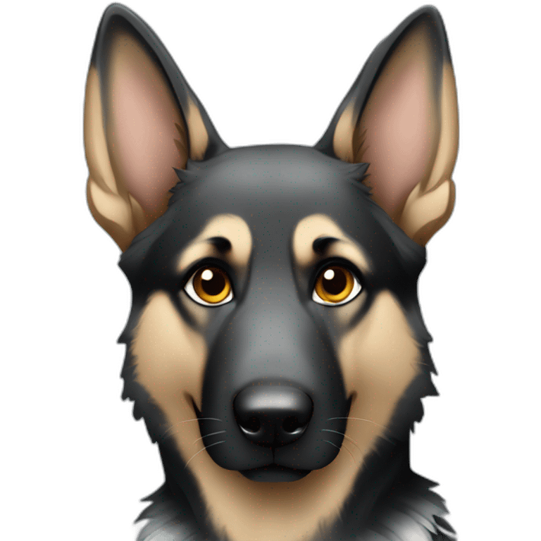 Silver and black German shepherd emoji