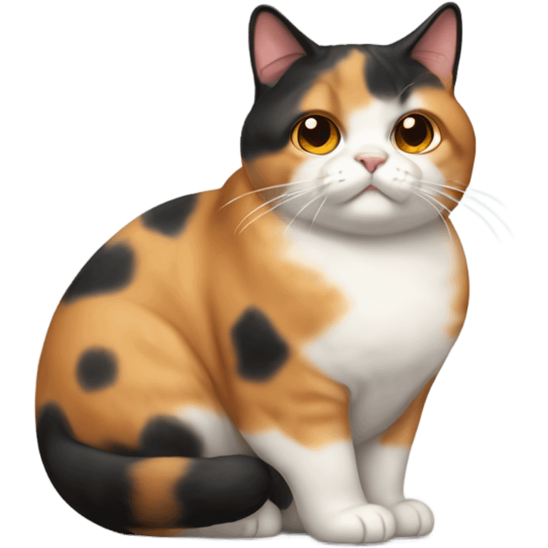 Really fat calico cat emoji