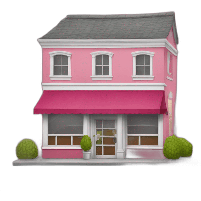 Grandma's store building with raspberry colored elements emoji