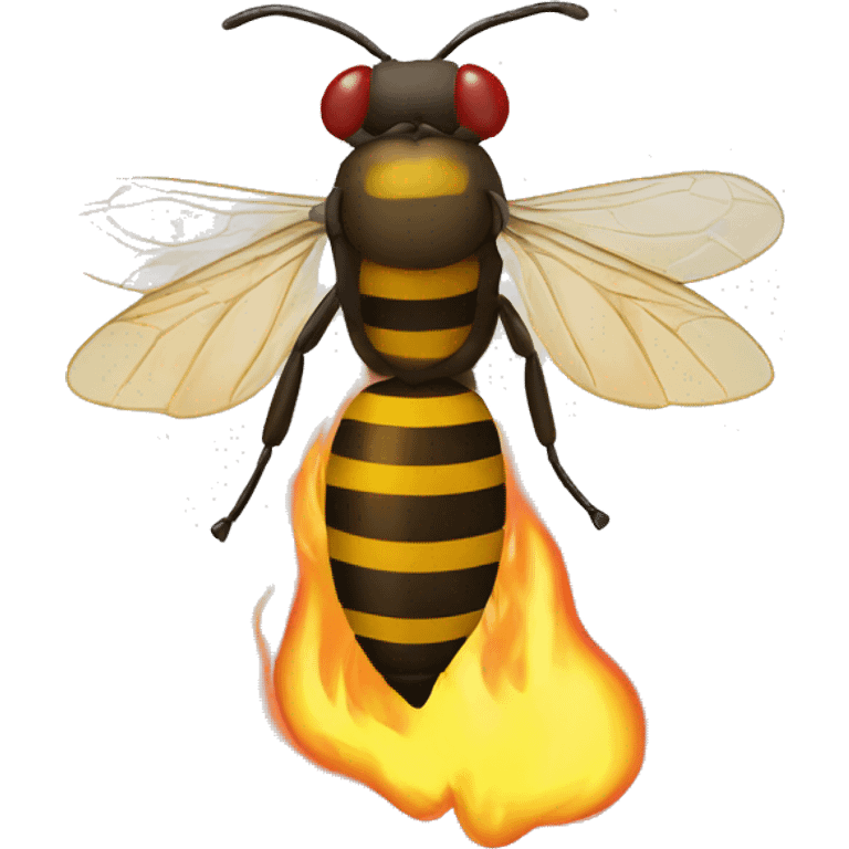 Bee fly on fire emoji