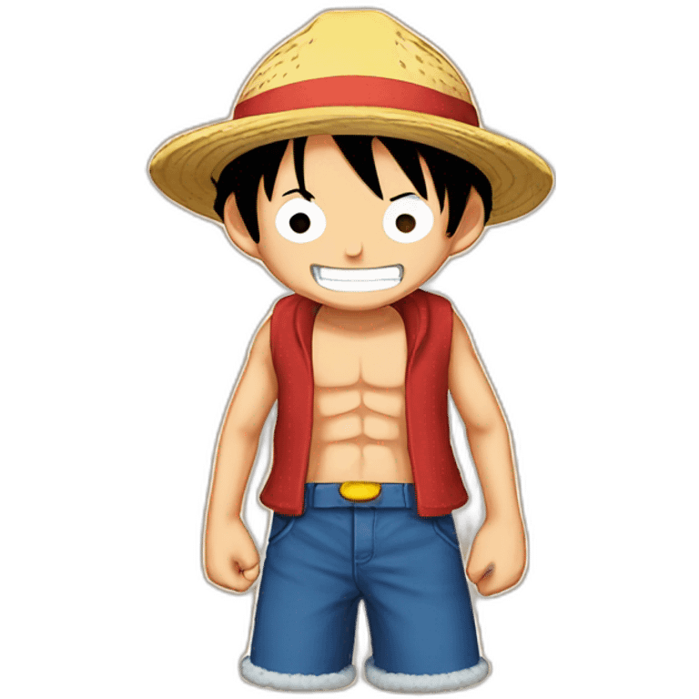 Luffy sur un tapis de tri emoji