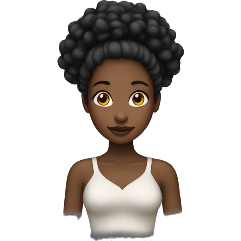 Black girl with puffs emoji