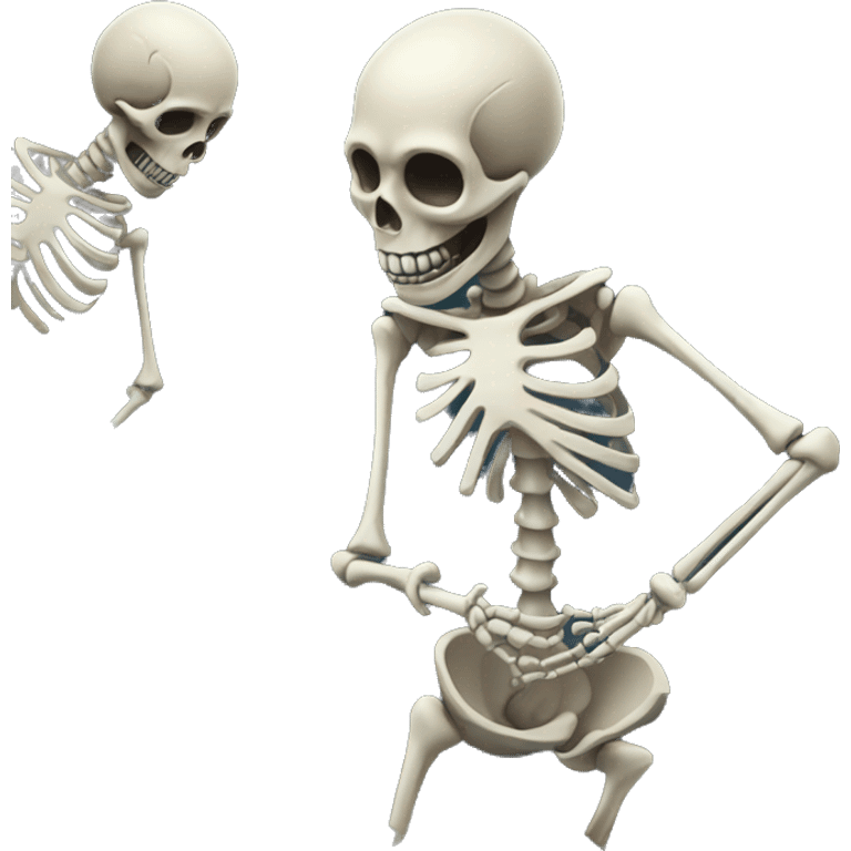 skeletons dancing around a grave emoji