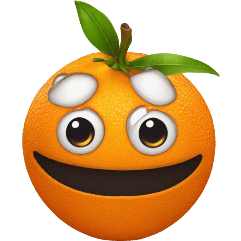 Orange fruit with eyes emoji