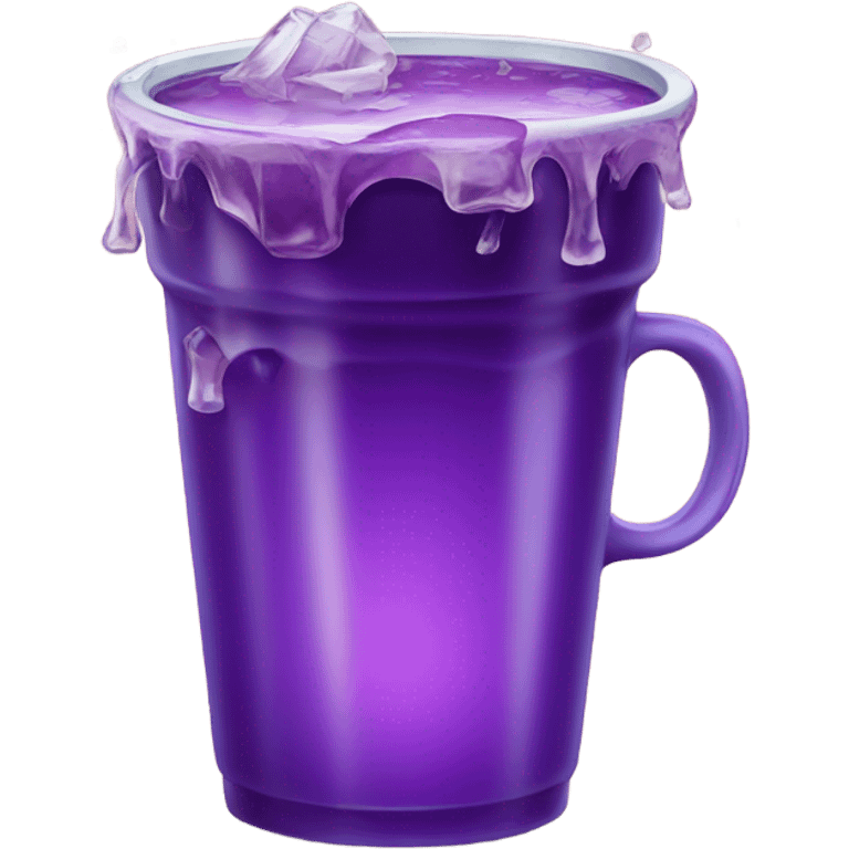 Cup of purple juice with ice spilling out the side  emoji