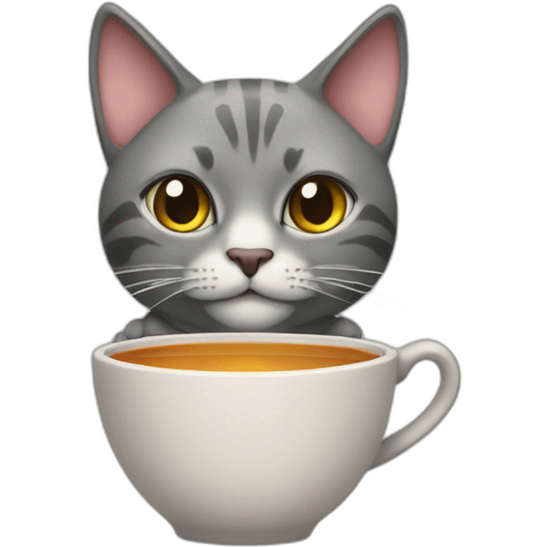 cat drink tea emoji