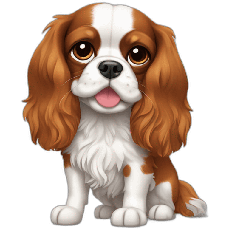 Cavalier King Charles brun et blanc emoji