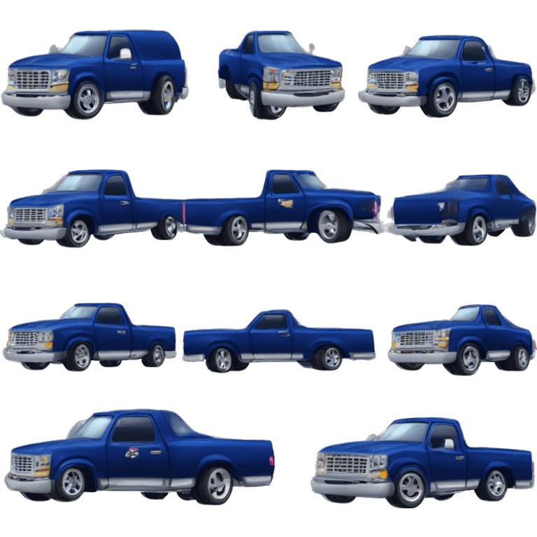 Dark blue Barbie themed lowrider armored drag racing truck  emoji