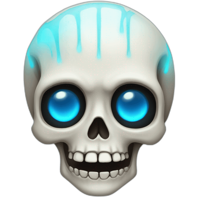 Skeleton with blue glowing eyes emoji