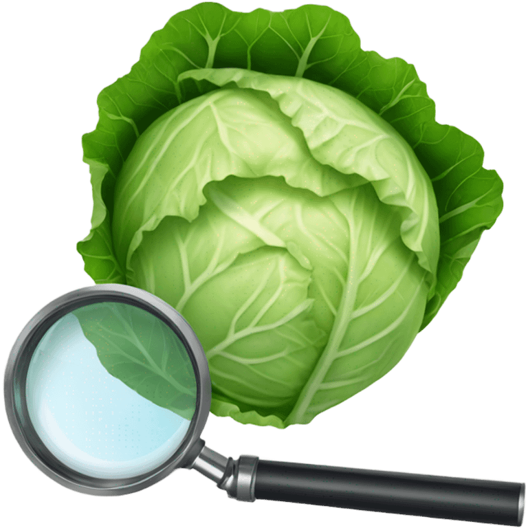 cabbage hold magnifying glass emoji