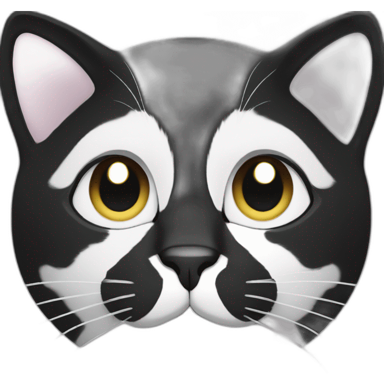 black-and-white-cat-face emoji