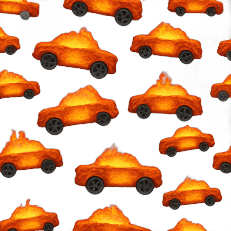 car covered in lava emoji