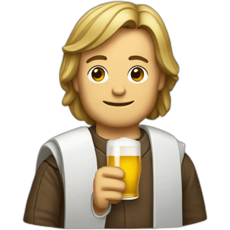 Luk Skywalker boit une bière emoji