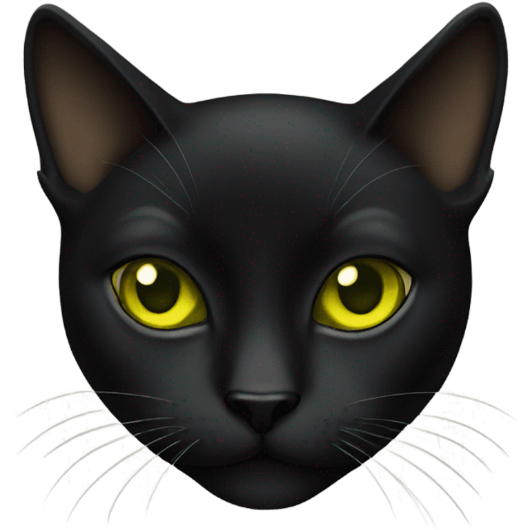 black cat with yellowish green eyes emoji