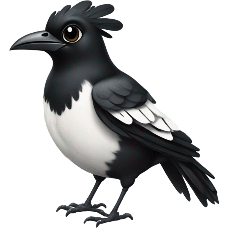 Happy magpie with black hearts  emoji