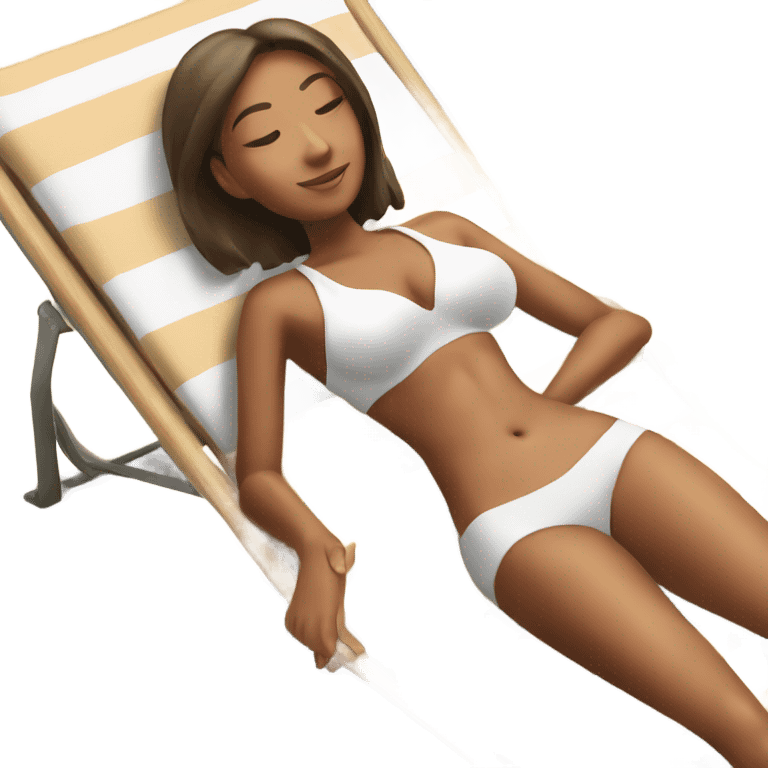 Girl lying on the sun lounger emoji