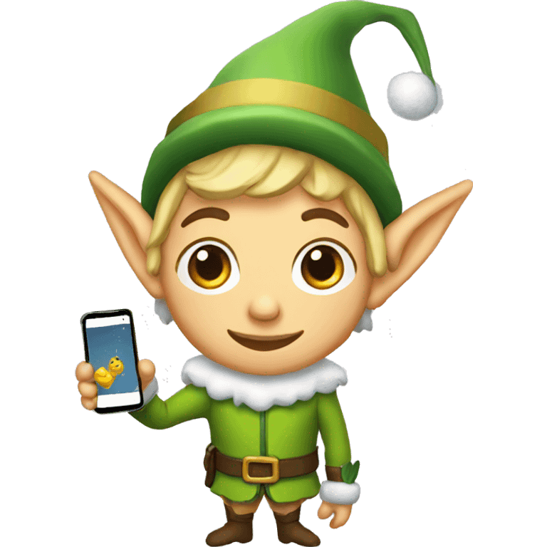 elf with mobile emoji