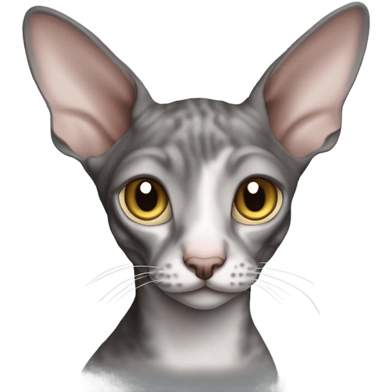 Grey Cornish Rex cat emoji