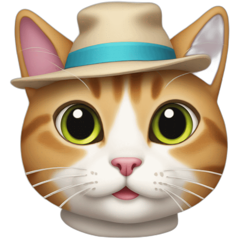 cute cat in hat emoji