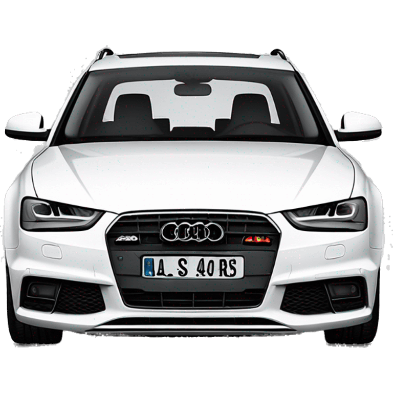 One Audi A4 avant white with number plate „SL RS 404“ emoji