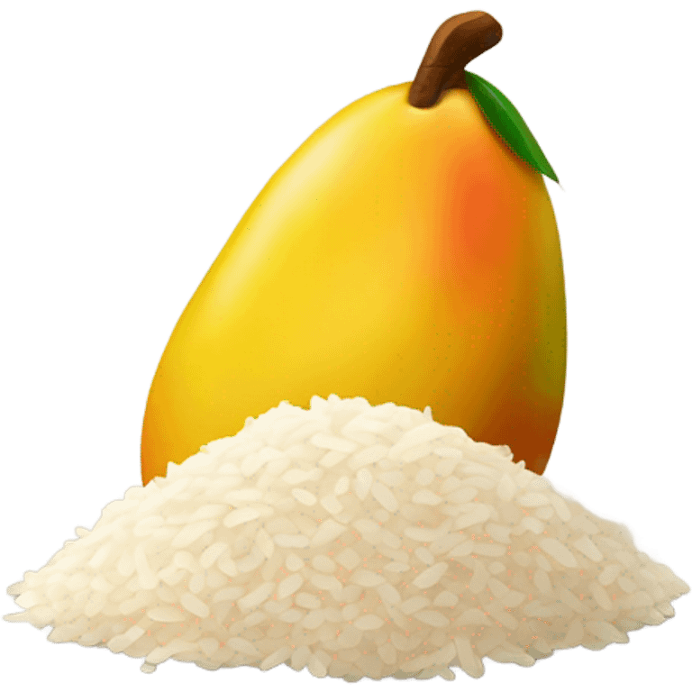 Mushed up mango with rice emoji