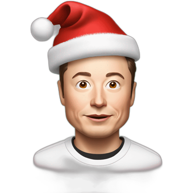 Elon musk with christmas hat emoji