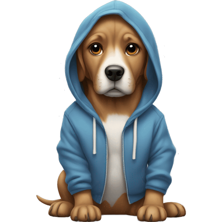 Dog wering a hoodie emoji