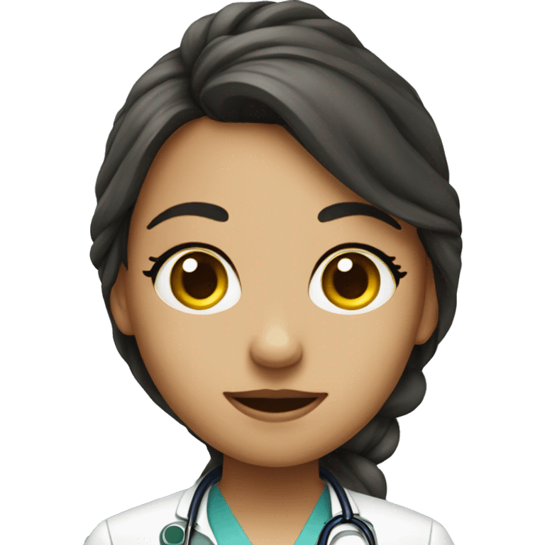 The girl is a doctor with an apple emoji