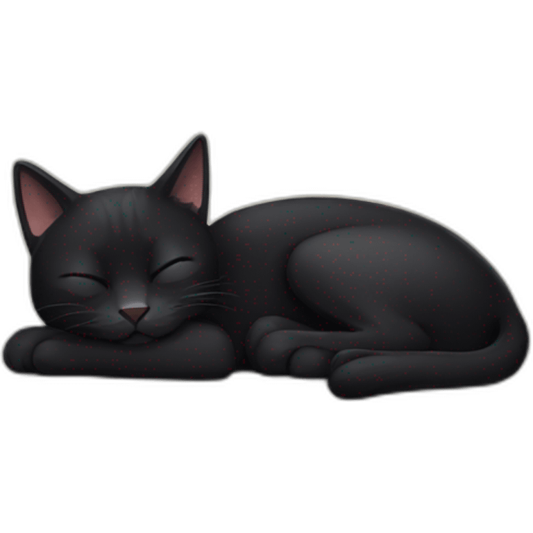 Black cat sleeping emoji