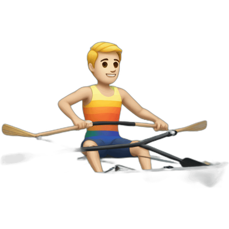 Gay rowing man emoji