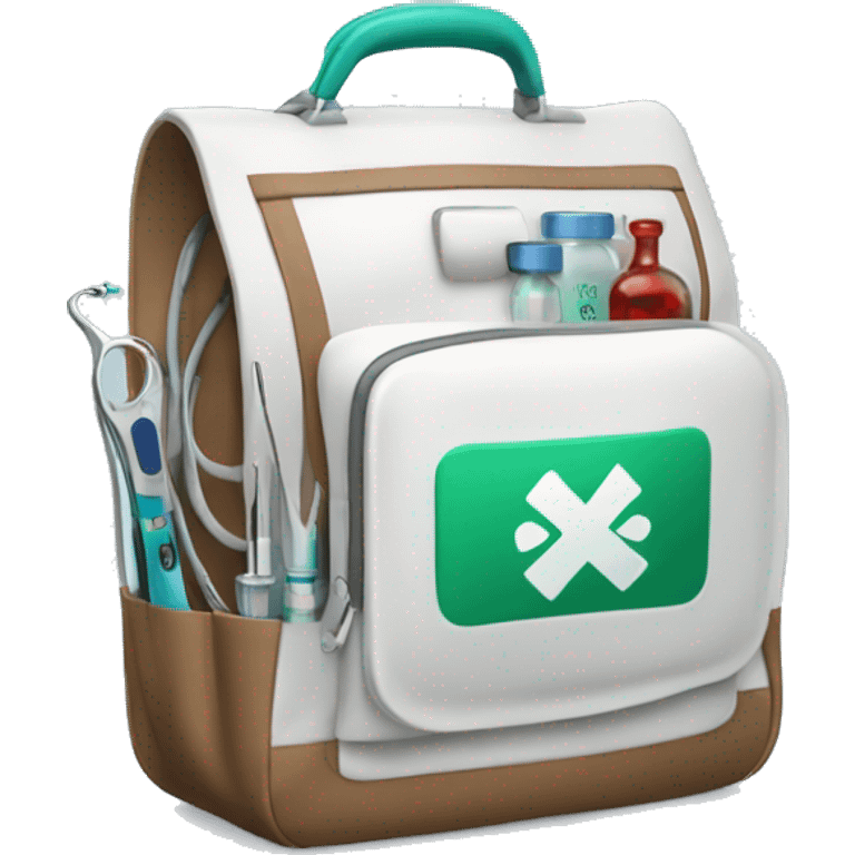 Medical diagnostic bag with instruments inside emoji