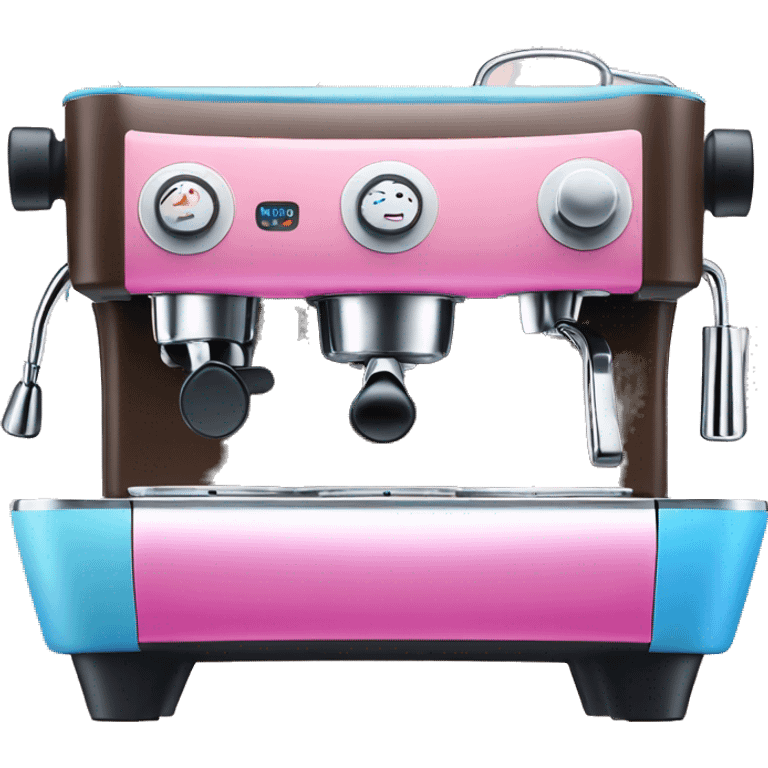 Pink and blue gradient hue espresso machine emoji