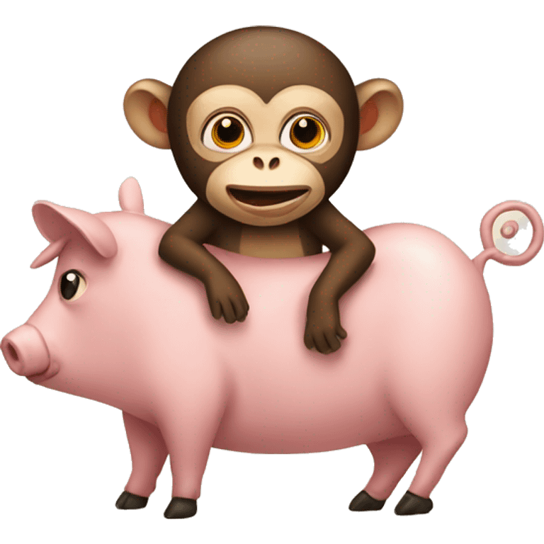 Monkey on a pig emoji