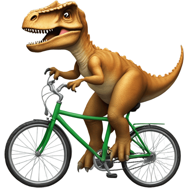 Dinosaur riding a bike emoji