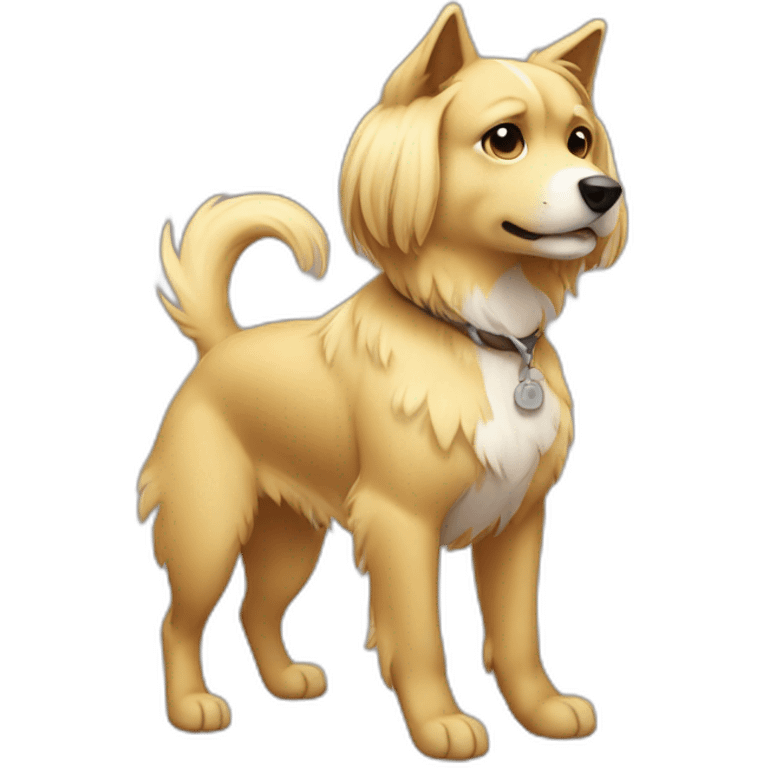 kokomi dog blond side full body emoji