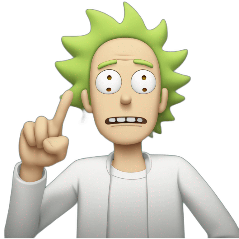 morty from rick and morty shows finger emoji