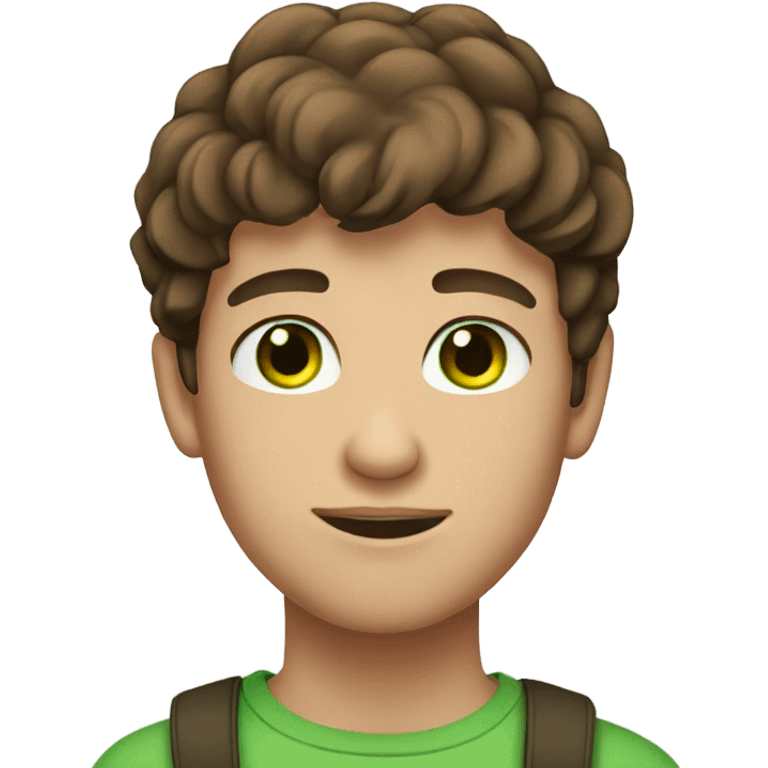 Young man with brown hair and green eyes emoji